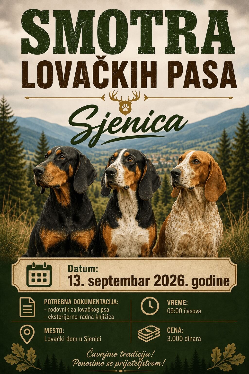 Smotra lova'kih pasa 13. septembar Sjenica